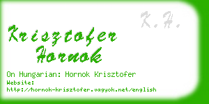 krisztofer hornok business card